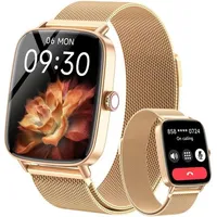 Smartwatch mit Telefonfunktion 1.85"HD Fitnessuhr Fitness Tracker Herzfrequenz/SpO2/Schlaf/IP68 Wasserdicht Sportuhr Schrittzähler Uhr für Androi... - Rosa