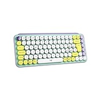 Logitech POP Keys Mechanische kabellose Tastatur mit anpassbaren Emoji-Tasten, Italienisches QWERTY-Layout - Grün/Lila