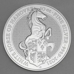 Silbermünze 10oz White Horse of Hanover 2021 The Queen's Beasts (Großbritannien)