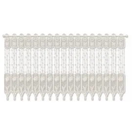 StarTex Scheibengardine Bistrogardine Macramé weiß Kleinfenster Blume HxB 58x143cm 2660 - Weiß