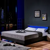 Home Deluxe LED Bett ASTRO 180 x 200 cm - Lattenrost I Polsterbett Design Bett inkl. Beleuchtung