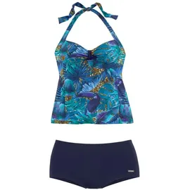 LASCANA Tankini Damen blau-bedruckt Gr.48 Cup D