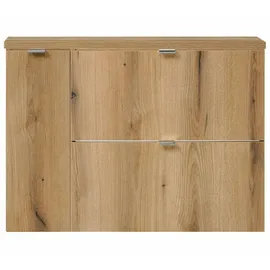 [en.casa] Waschtischunterschrank Skelbolu 80x60x40 cm Eicheoptik [en.casa]
