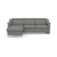 Ecksofa SIT & MORE "Freetown L-Form" Sofas Gr. B/H/T: 257cm x 84cm x 166cm, Luxus-Microfaser ALTARA NUBUCK, Recamiere links, ohne Bettfunktion-ohne Bettkasten, grau (anthrazit) inklusive Kopfteilverstellung und komfortablem Federkern