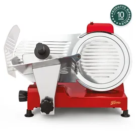 h.koenig Elektrischer Allesschneider MSX254, professionell, Schnitt 0-12 mm,Klinge 25 cm, eingebauter Schärfer, 282 rpm, Rot