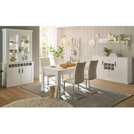 furn.design Esstisch weiß Holzwerkstoff, Nachbildung,Pinie, 90x76x160 cm, Esszimmer, Tische, Esstische