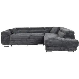 m-punkt Eckcouch Cord 2-Sitzer Grau