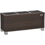 Gartenfreude Pflanzkübel Polyrattan 78 x 27 x 34 cm braun