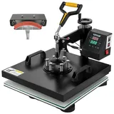 Vevor Transferpresse 38 x 38 cm, Wärmepresse 220 V, Transferpresse 1200 W, Textilpresse 14 x 7,6 cm, Hemdenpresse Max. 250 °C, Sublimationspresse, Hobby T-Shirt Presse