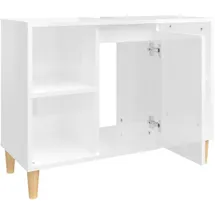 vidaXL Waschbeckenunterschrank Hochglanz-Weiß 80x33x60cm Holzwerkstoff