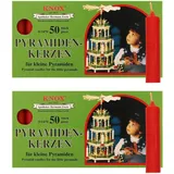 Knox Pyramidenkerzen rot, 2er Pack (2 x 50 Stück), Größe: ca. 14 x 70 mm Weihnachtskerzen