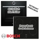 Bosch Herdset Bosch Backofen EcoClean mit Induktionskochfeld Booster - autark, 60 cm