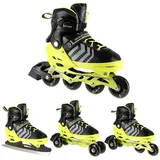 Nils Extreme 4in1 Inliner Eishockey Kufe Beverly, Farbe:Schwarz-Grün, Größe:M(34-38)