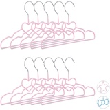 Relaxdays Kinderkleiderbügel 10er Set, Drahtbügel, Babybügel, dekorativ & platzsparend, PVC, Metall, 30 cm, rosa