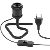 ledscom.de Tischlampe RETRA, Schalter, schwarz, 1x E27 max. 60W