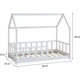 habitat garten Kinderbett Charlotte 80 x 160 cm Holz matt weiß