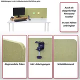 MCW Akustik-Tischtrennwand MCW-G75, Büro-Sichtschutz Schreibtisch Pinnwand, doppelwandig Stoff/Textil ~ 60x120cm grau