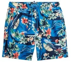 Superdry für Herren. M3010232A Recycelter Hawaii-Schwimmanzug blau (L), Strandbekleidung, Recyceltes Polyester, Nachhaltig