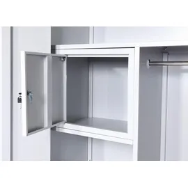 Mendler Aktenschrank HWC-L60, Stahlschrank Mehrzweckschrank, Schließfach Kleiderstange abschließbar, Metall 185x90x45cm, grau