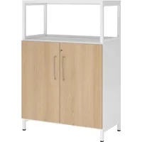Hammerbacher Hammerbacher, Aktenschrank, Regal/Türen, 3OH Sockel weiß/eiche