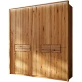 Home affaire Kleiderschrank Ambroise, aus Wildeiche, inkl. Passepartout Massivholz-Kleiderschrank, im 50 cm Raster planbar braun 207 cm x 226 cm x 62 cm