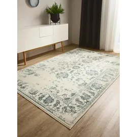 benuta Vintage-Teppich, Creme, Mintgrün, Kunststoff, Vintage, Rechteckig, 200x300 cm, Oeko-Tex® Standard 100, für Fußbodenheizung geeignet, in verschiedenen Größen erhältlich, pflegeleicht, Teppiche & Böden, Teppiche, Vintage-Teppiche
