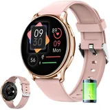 MEIION Stahl Gear stahlgear Luna - Smartwatch Smartwatch Damen mit Telefonfunktion, Fitness Tracker und Schrittzähler, intelligente Uhr für Frauen mit Blutdruckmessung, Whatsapp und Lautsprecher