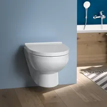 Duravit No. 1 Wand-WC Set Compact mit WC-Sitz Weiß hochglanz