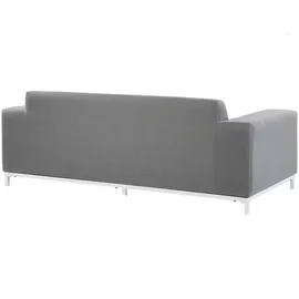 Beliani Gartensofa Grau Weiss 84x182x66