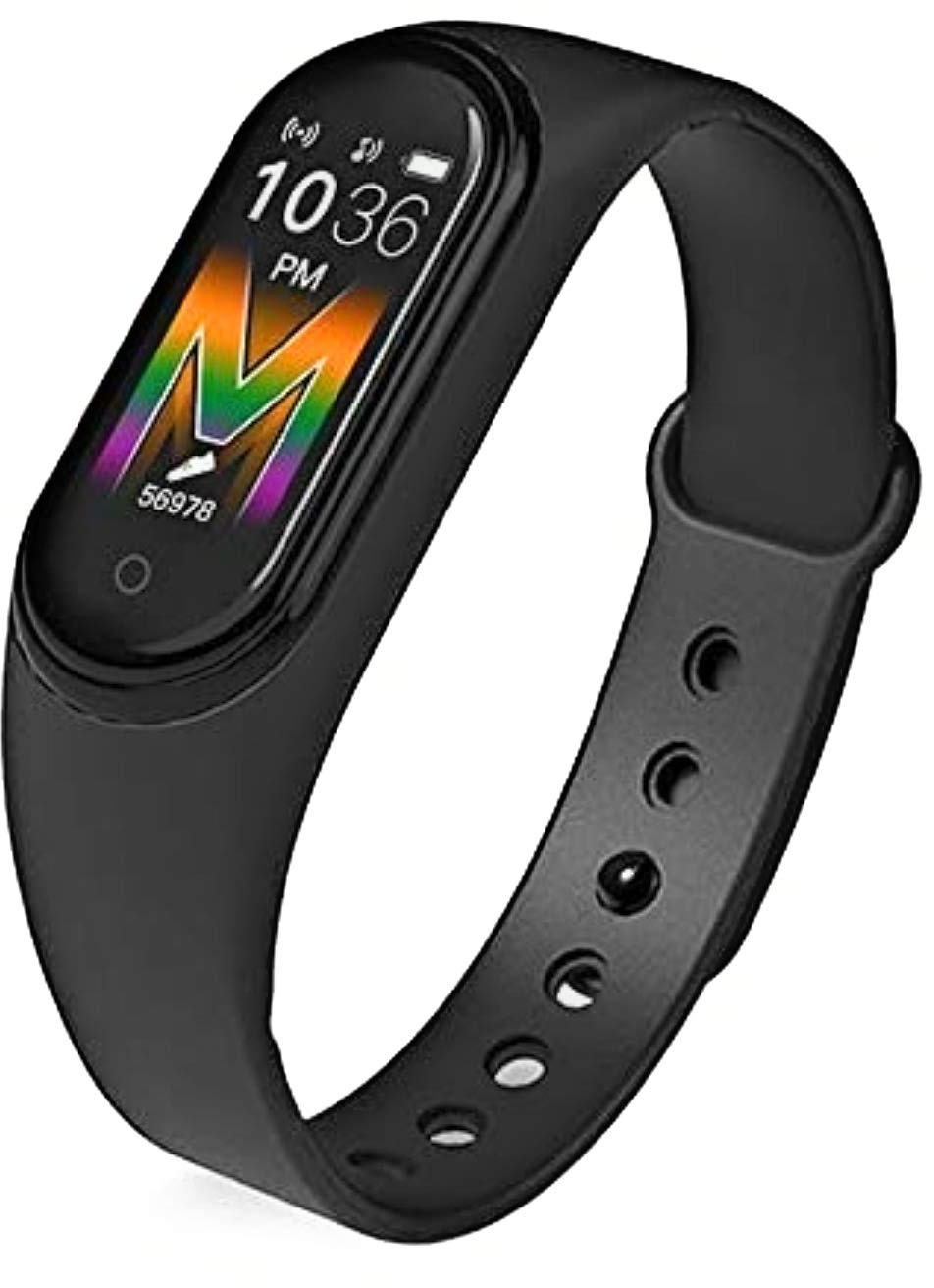 M5 Smart Band Fitness Tracker, Armband, Wasserdicht Uhr Blutdruckmessgerät, Pulsmesser, Schrittzähler Sportarmband Gesundheit Fitness Armband (Schwarz)