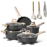 just perfecto Topf-Set 14-tlg. Kochtopf + Pfanne