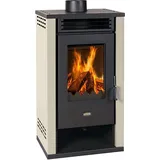 Holzofen Kamin Kaminöfen BImSchV2 8,1kw. A+ Prity K2GT Elfenbein - bordeaux
