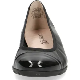 CAPRICE Damen, Ballerinas aus Leder mit Lack, Schwarz 39 EU
