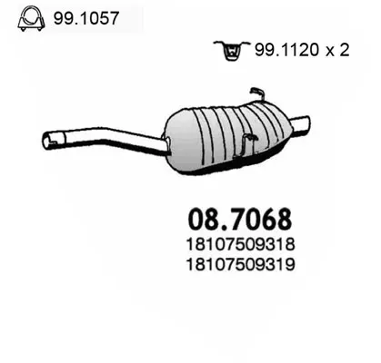 ASSO Endschalldämpfer 087068 für BMW