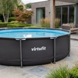 VirtuFit Rundpool Ø244 x 76 cm grau inkl. Filterpumpe