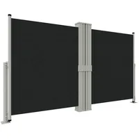 vidaXL Seitenmarkise Ausziehbar Schwarz 140x1200 cm