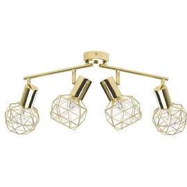 Beliani Strahler 4-flammig CHENAB verstellbar Metall Gold