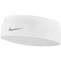Nike Dri.Fit Swoosh Headband 2.0 Schweißband Running Sport (Weiß - Silber)