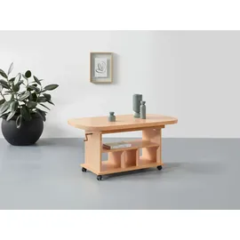Hela Couchtisch auf Rollen höhenverstellbar / ausziehbar 107 x 54 x 67 cm
