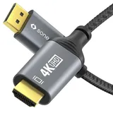 Sonero DisplayPort auf HDMI Kabel 4K 60Hz 1,00 m Grau/Schwarz
