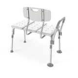 EMKE Duschstuhl mit Abnehmbarer Rückenlehne und Armlehne, Rutschfest Höhenverstellbar Badewannensitz Duschhocker für Senioren Schwangere Frau Kind