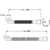 BONOMINI Flexibler Anschlussschlauch 90° Winkel 1 1/2'' x 50/40 mm