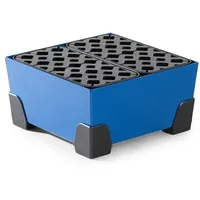 Denios Kleingebindewanne aus Stahl, lackiert, m. PE-Gitterrost, 20 Liter, 392x392x200