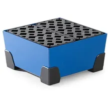 Denios Kleingebindewanne aus Stahl, lackiert, m. PE-Gitterrost, 20 Liter, 392x392x200