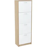 Home collective Schuhschrank mit 4 aufklappbaren Schubladen, Schuhregal mit