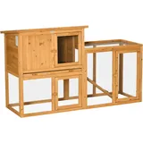 PawHut Kaninchenstall mit Tannenholz 141 x 60 x 86 cm