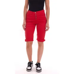 DELMAO Damen Sommer-Hose Jeans-Shorts Baumwoll-Hose 97270327 Rot