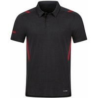 Jako Herren Polo Challenge Schwarz Meliert/Rot, XL