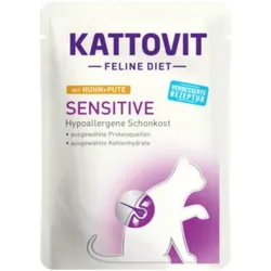 Katzen - Nassfutter KATTOVIT Feline Diet Sensitive Huhn & Pute, 85 g