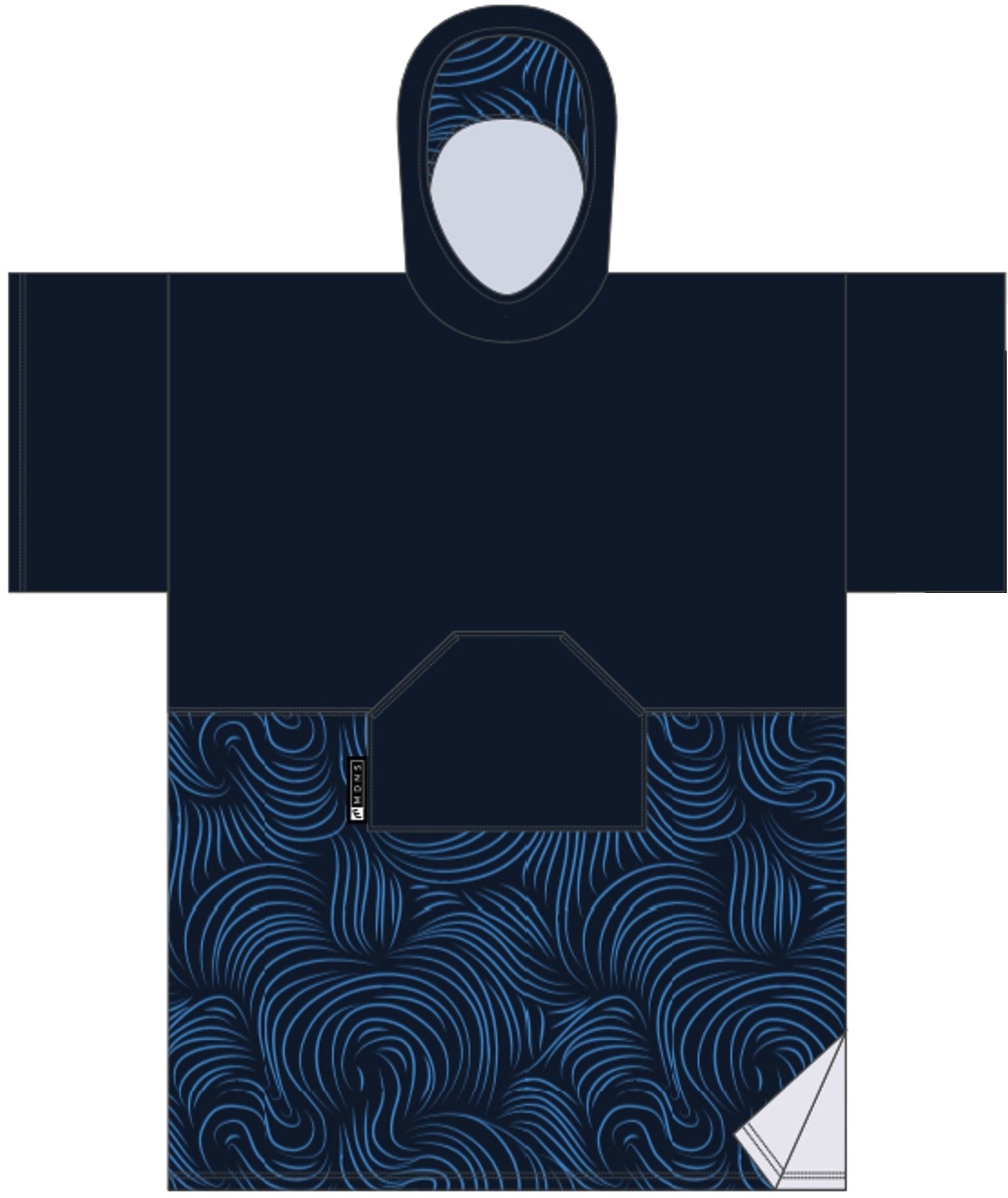 Madness Change Robe Poncho Unisize Navy Swirl 21 Ponchos mantel